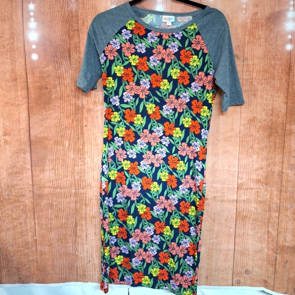 LULAROE FLORAL MIDI DRESS SIZE SMALL